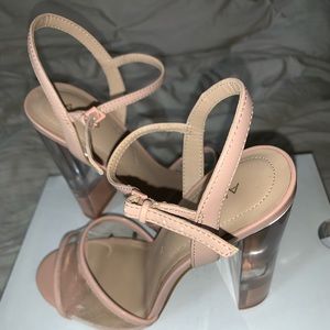 Aldo pink clear heels.